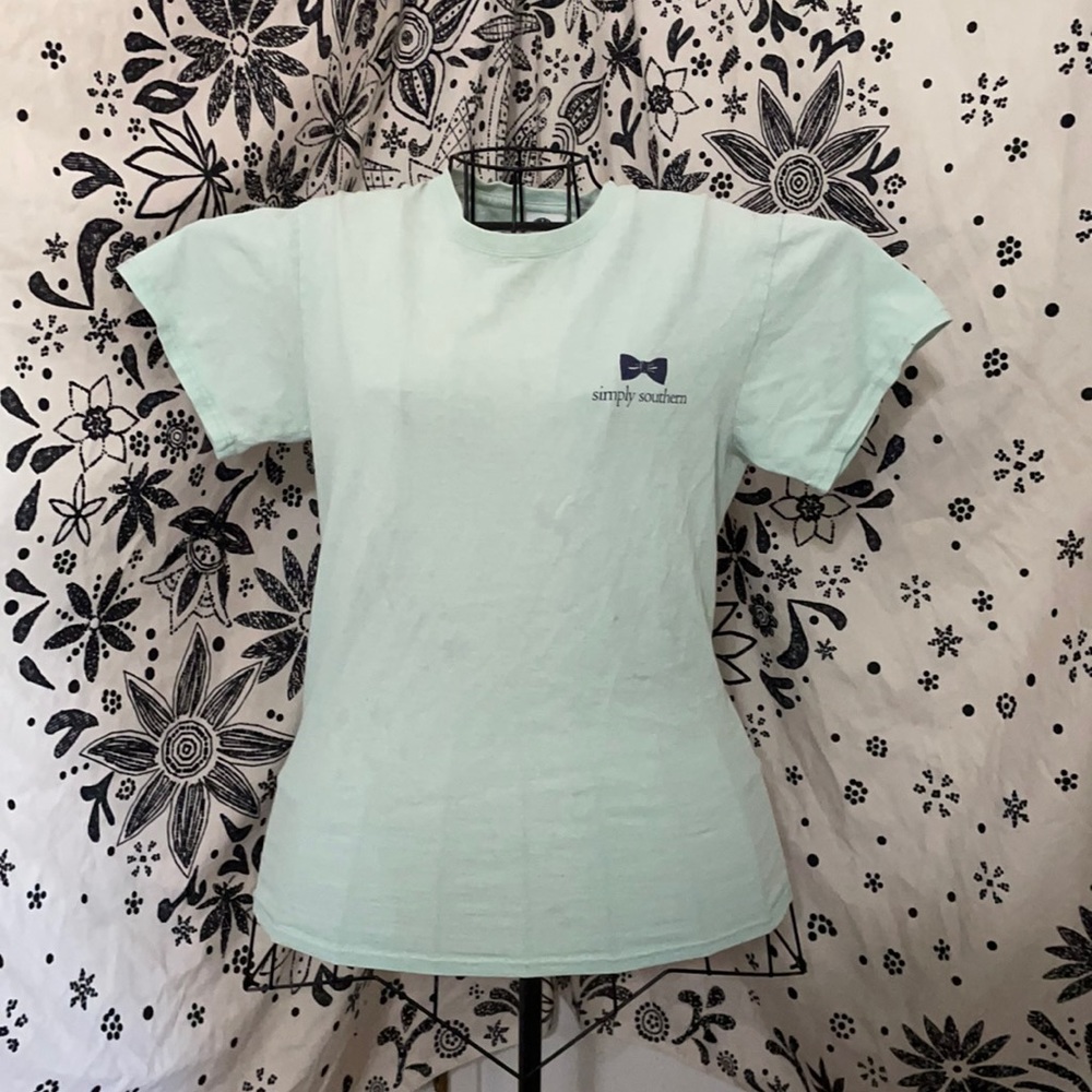 Simply Southern Mint Giraffe Short Sleeve Shirt